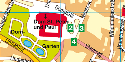 Cityplan aus dem Reiseführer "Naumburg - Der Stadtführer" - Schmidt
