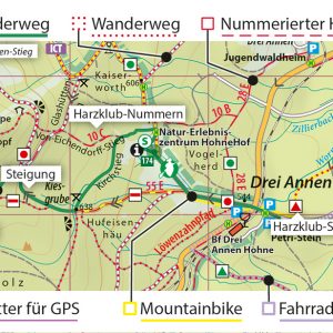 Der Ostharz | Wanderkarte und Fahrradkarte (wasserfest und reißfest)